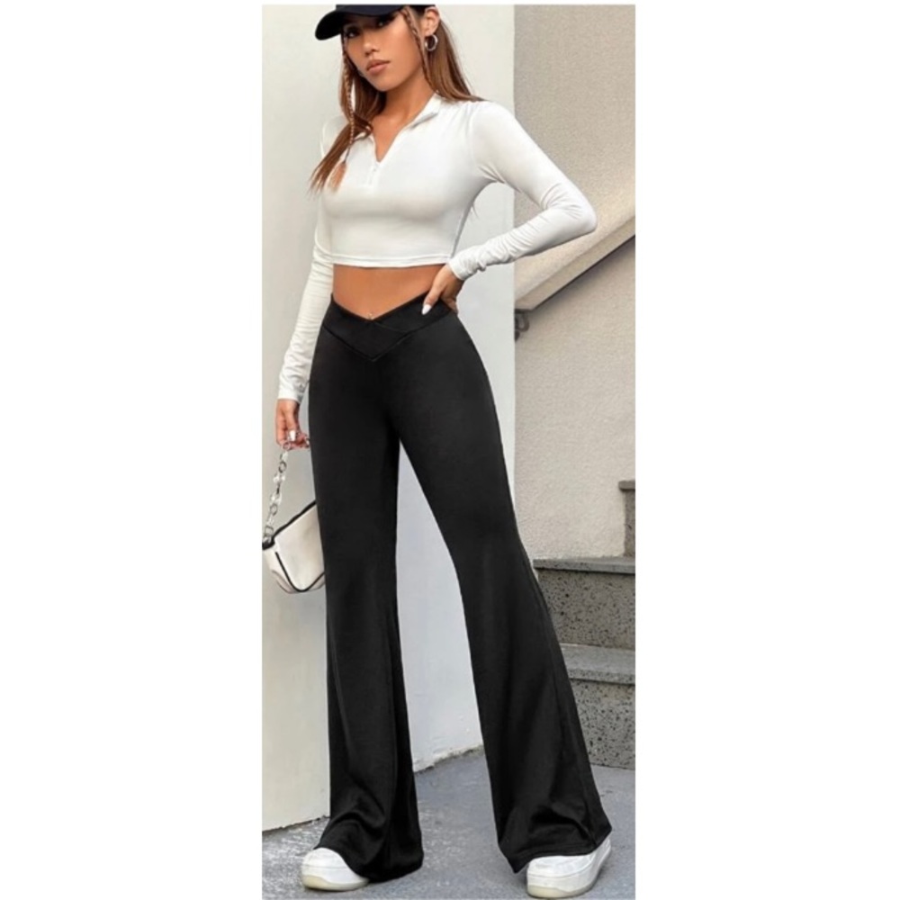 NWT SHEIN V WAIST FLARE LEG PANTS! - Picture 3 of 5